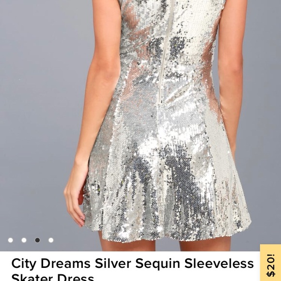 NWT Lulu’s rose gold sequin skater dress - Picture 7 of 8